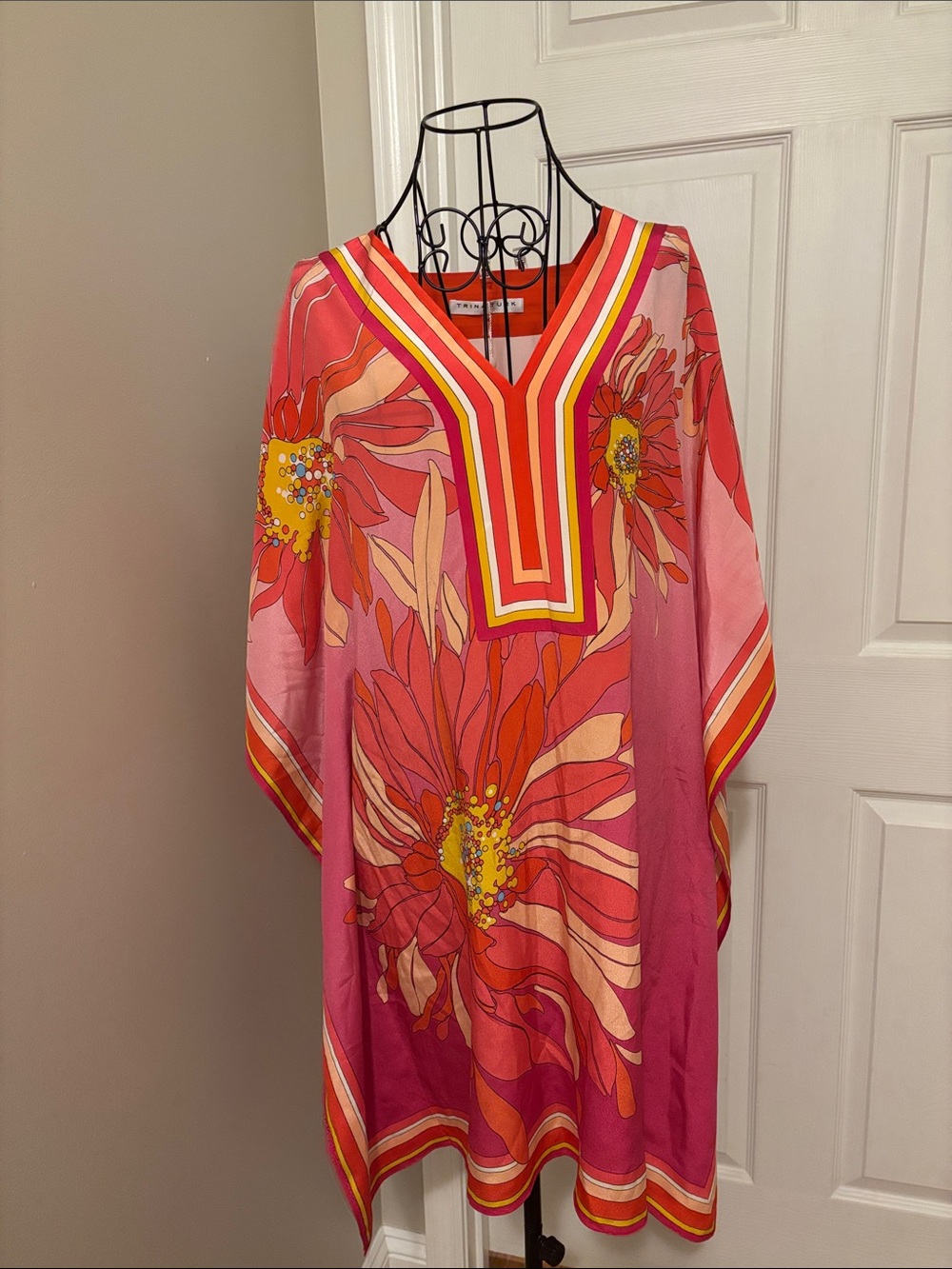 Trina Turk Pink Orange Floral Swim Coverup XS/S NWT